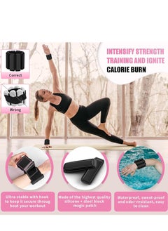MIXDE Pilates Wrist & Ankle Weights for Women, Wearable Strong Arm & Leg Weights Set of 2(1Lbs Each), Adjustable Ankle Weights for Walking, Yoga, Dance, Barre,Gym  - Image 2