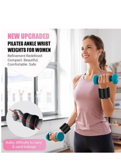 MIXDE Pilates Wrist & Ankle Weights for Women, Wearable Strong Arm & Leg Weights Set of 2(1Lbs Each), Adjustable Ankle Weights for Walking, Yoga, Dance, Barre,Gym  - Image 3