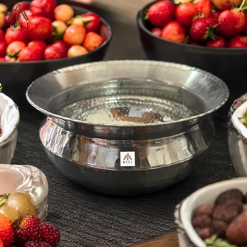 MUKE® Heavy Weight Aluminium SIPRI, Handi with Hammered Design for Cooking Rice, Biryani, sabzi etc (5 Liter) - Image 4