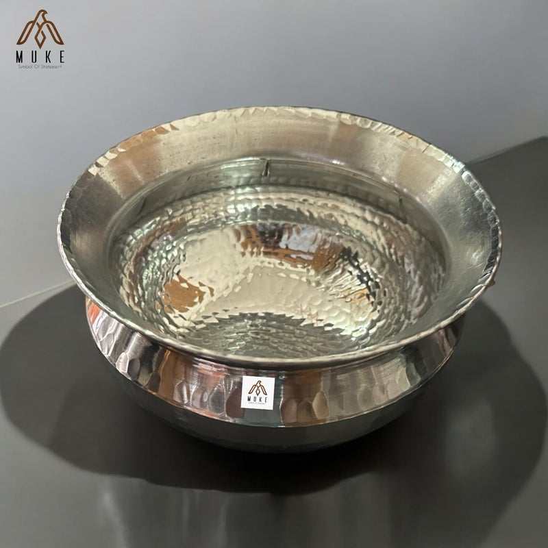 MUKE® Heavy Weight Aluminium SIPRI, Handi with Hammered Design for Cooking Rice, Biryani, sabzi etc (5 Liter) - Image 3