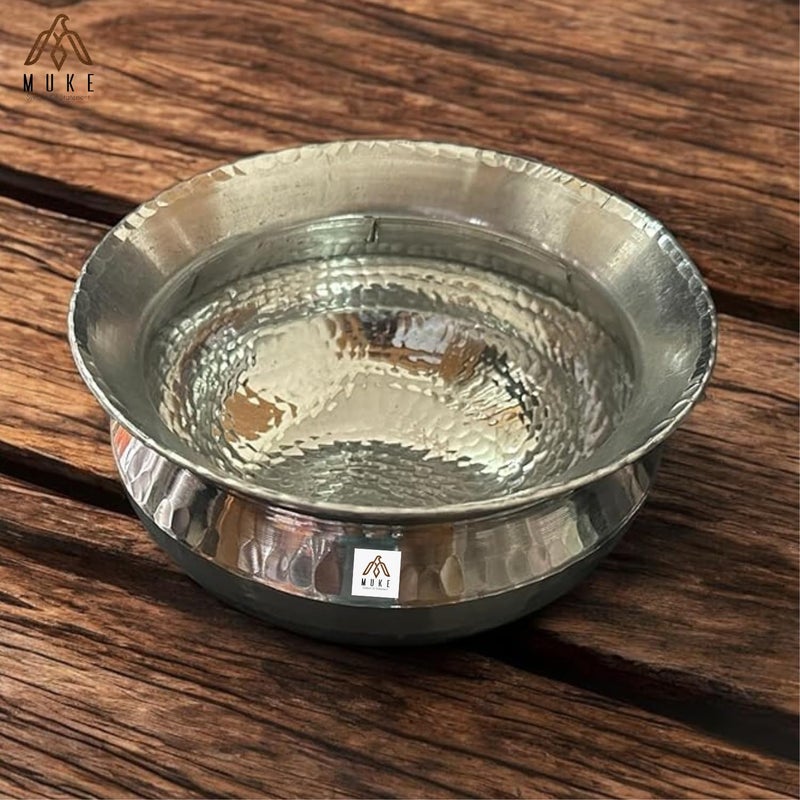 MUKE® Heavy Weight Aluminium SIPRI, Handi with Hammered Design for Cooking Rice, Biryani, sabzi etc (5 Liter) - Image 5