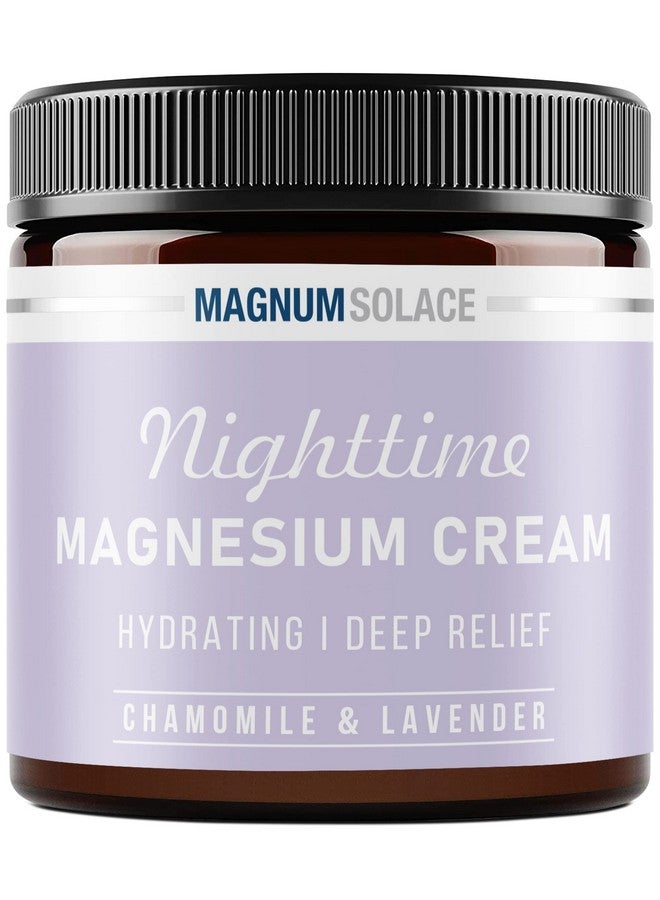 Magnum Solace Magnesium Lotion - Nighttime Magnesium Cream - Apply to Legs, Arms or Chest - Topical Magnesium Chloride - USA Made and Safe for Kids (Chamomile Lavender) - Image 1