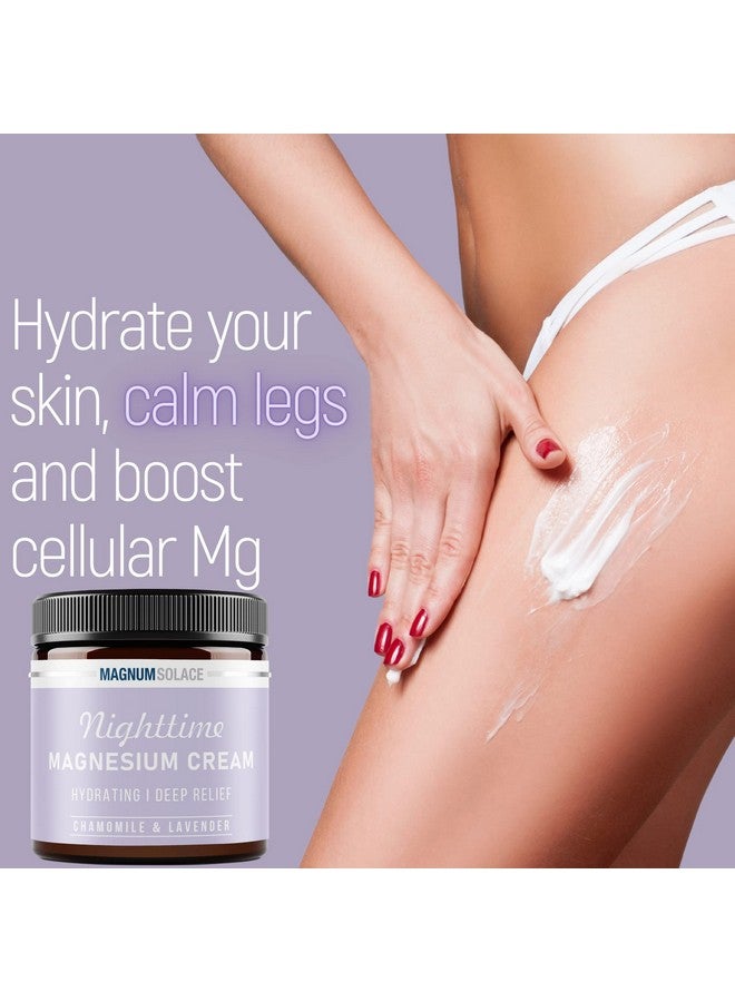 Magnum Solace Magnesium Lotion - Nighttime Magnesium Cream - Apply to Legs, Arms or Chest - Topical Magnesium Chloride - USA Made and Safe for Kids (Chamomile Lavender) - Image 3