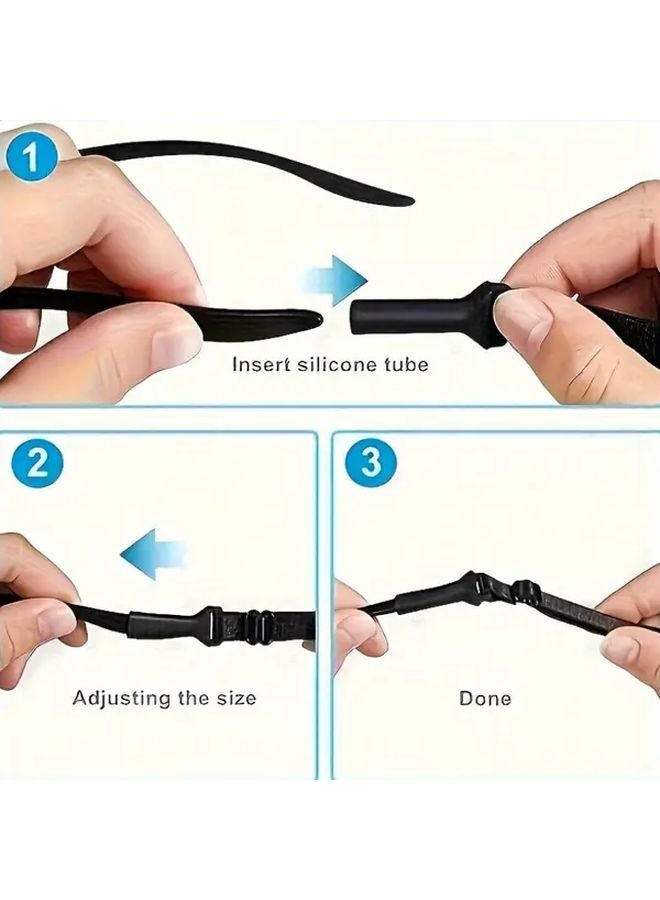 4pcs Random Mixed Color Eyeglass Straps Adjustable Non Slip Holder For Eyewear - Image 4