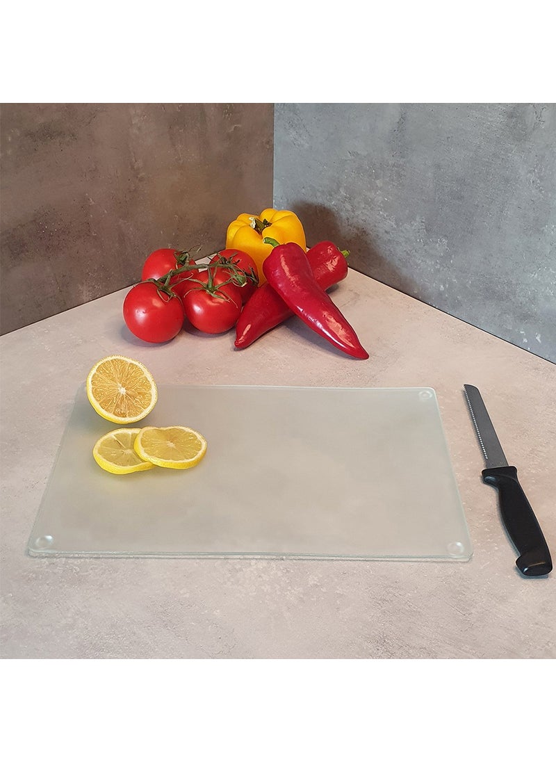 DECORITA Glass Cutting Board - Glass Cutting Table | Satina Cam | 20cm x 30cm  - Image 1
