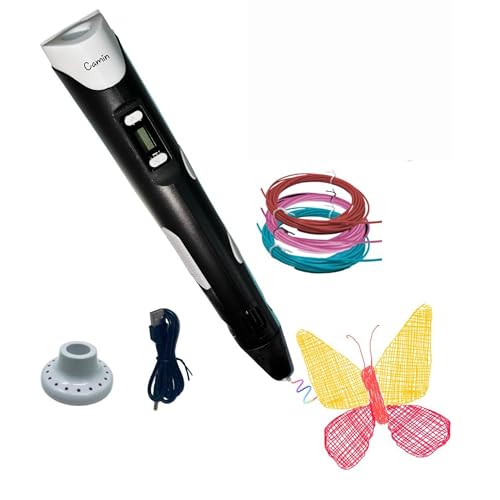 Camin 3D Pen, 3D Printing Pen for Kids, USB Powered 3D Pen for Kids (Black, 3 PLA) - Image 1