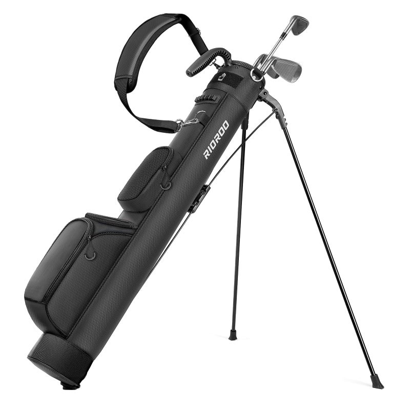 RIOROO Golf Stand Bag, Lightweight Par 3 Golf Bag Holds Up to 7 Clubs with Two Way Dividers Cooler Pocket Shoulder Strap and Multiple Storage Pockets for Men and Women - Image 1