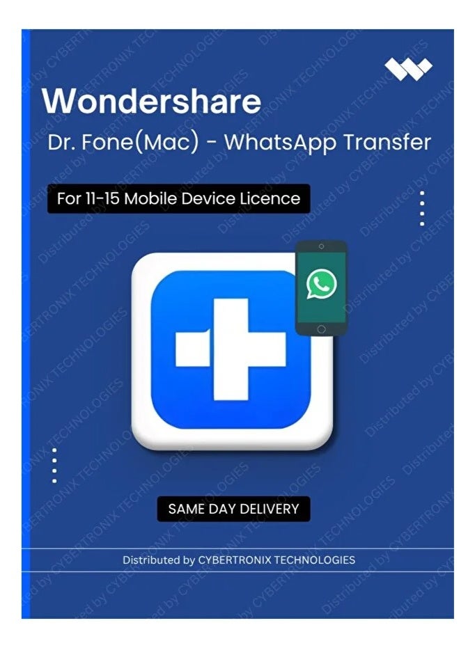 WonderShare Dr.Fone(Mac) - WhatsApp Transfer | 11-15 Mobile Device | Digital License | Same Day Delivery