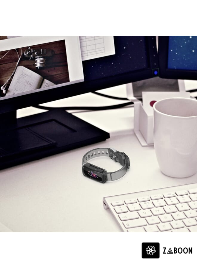 Zaboon Fitbit Luxe Transparent Silicone Integrated Watch Band - Image 5
