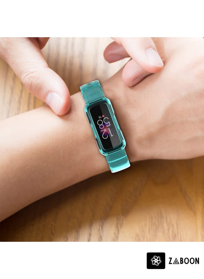 Zaboon Fitbit Luxe Transparent Silicone Integrated Watch Band - Image 4