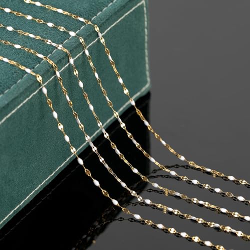 UMAOKANG 5 Meters Stainless Steel Jewelry Chain Enamel Chain for Jewelry Making Gold Plated Chain with Jump Rings and Lobster Clasps - Image 4