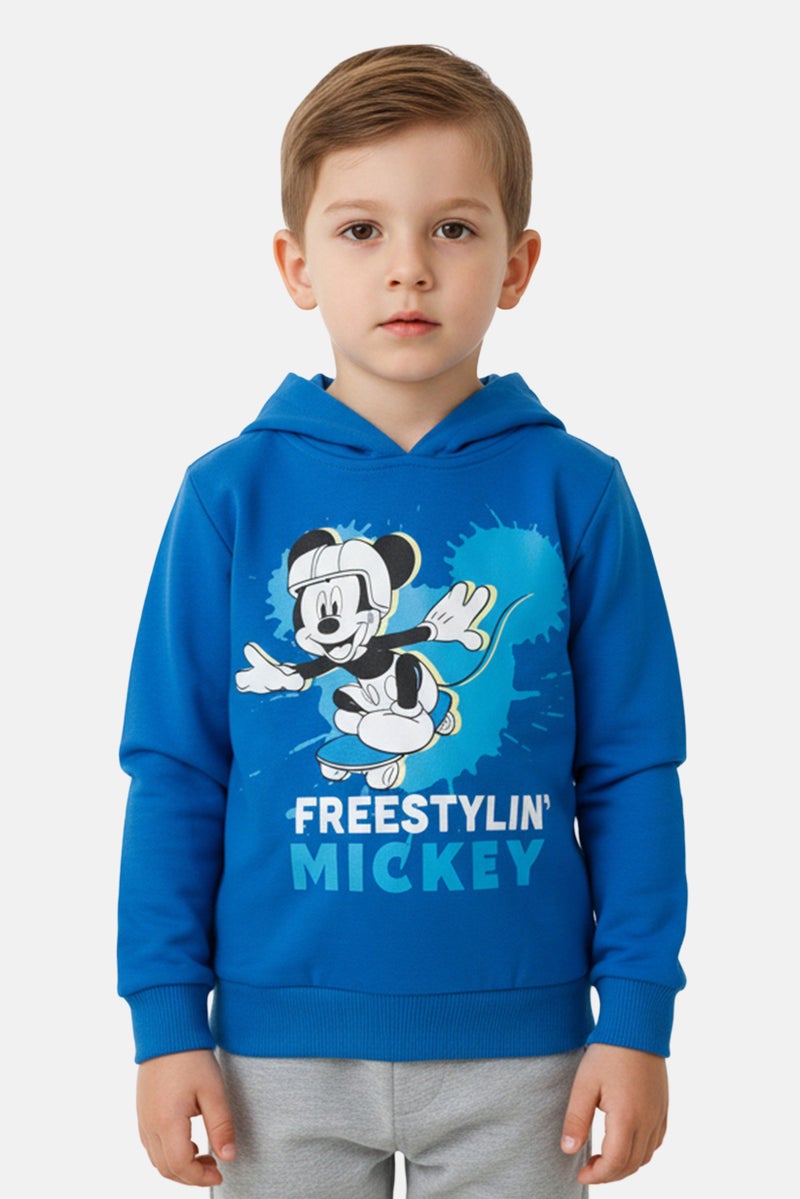 Disney Toddlers Boy Mickey And Friends Long Sleeve Hoodie, Blue - Image 1