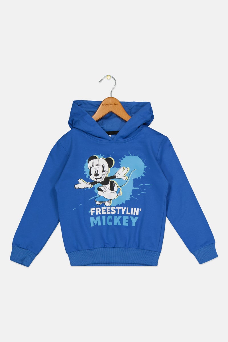 Disney Toddlers Boy Mickey And Friends Long Sleeve Hoodie, Blue - Image 2