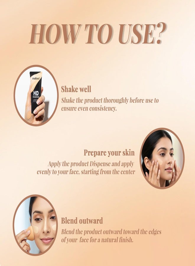 Maliao HD High Definition Oil-Free Foundation - Flawless Definition, Oil-Free Finish (WHITE IVORY) - Image 5