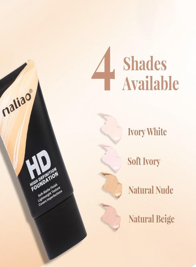 Maliao HD High Definition Oil-Free Foundation - Flawless Definition, Oil-Free Finish (WHITE IVORY) - Image 4