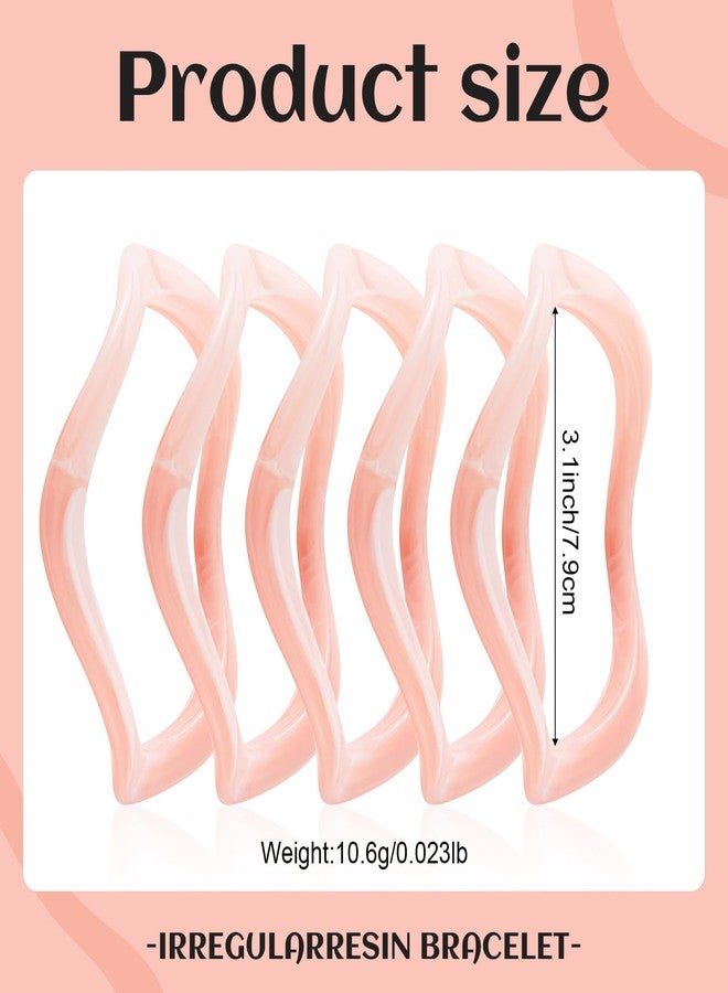 مجموعة أساور YBMYCM مكونة من 5 قطع، مصنوعة من الأكريليك السميك، للنساء، أساور معصم هندسية غير منتظمة من الراتنج، قابلة للتكديس، هدية مجوهرات - Image 4