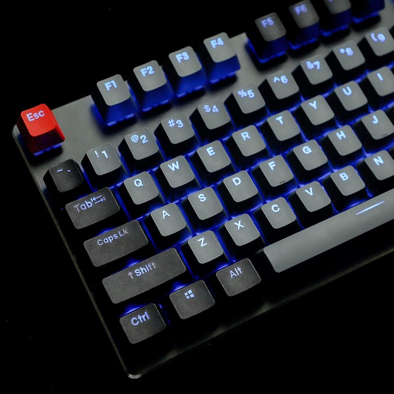 YMDK Double Shot 108 Dyed PBT Shine Through OEM Profile Dolch Keycap for MX Switches Mechanical Keyboard（Only Keycap） (Dolch) - Image 1