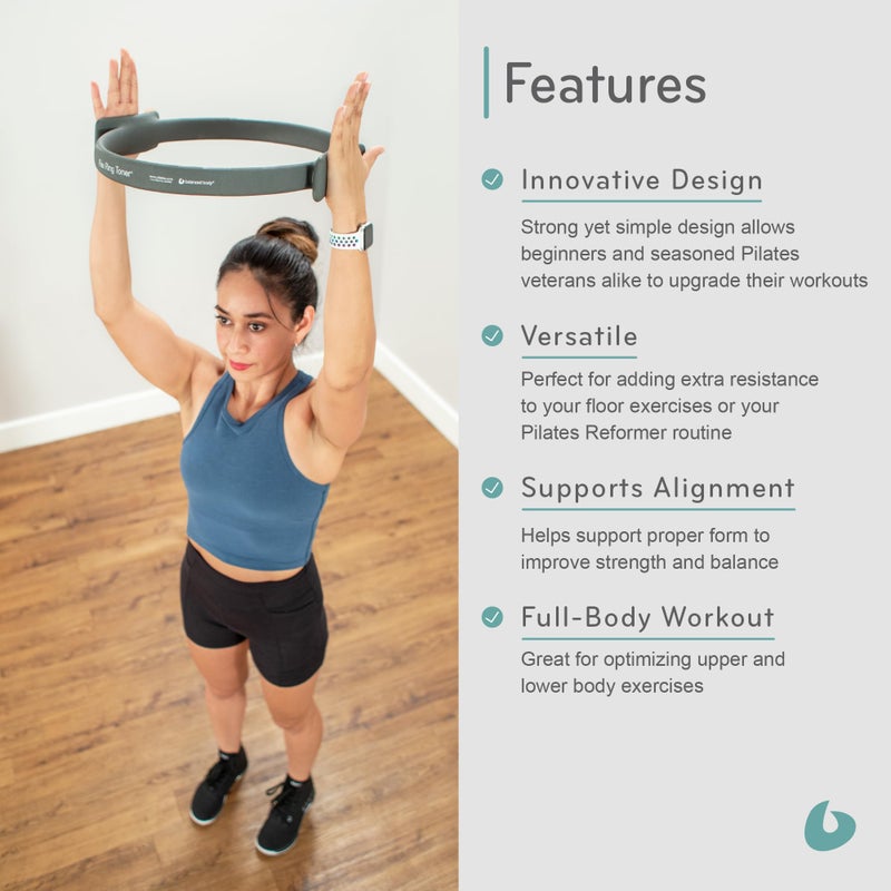 Balanced Body Flex Ring Toner with Handle Pads, Workout Hoop, Pilates Workout Equipment, Pilates Ring Circle for Home Gym or Studio Use - Image 4