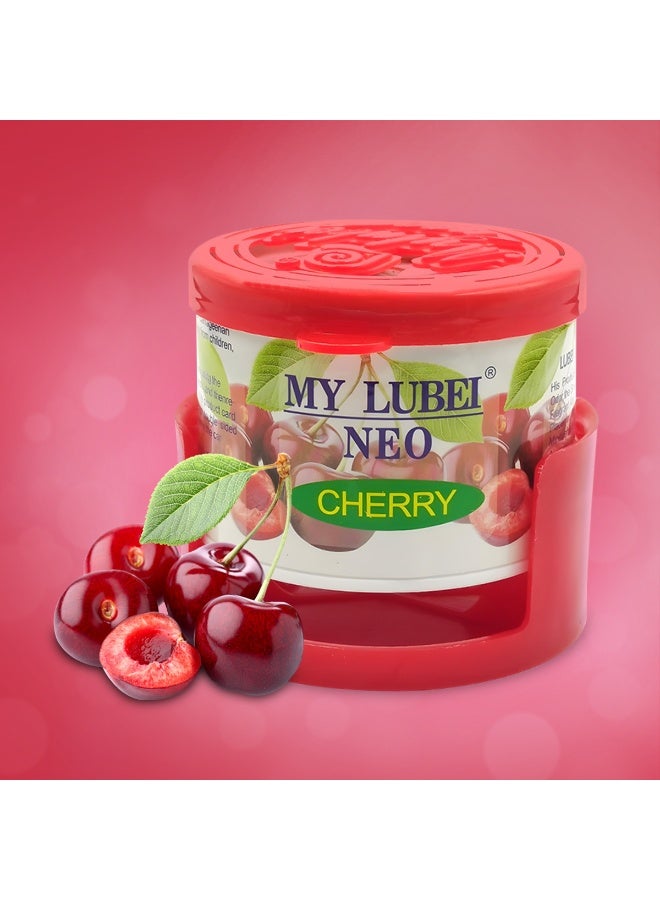MY LUBEI NEO Cherry Gel Air Freshener 90g for Car Interior and Home, Gas Free Odor Neutralizer Can, Long Lasting Fruity Scent, Ideal for Dashboard Cup Holder Office Bedroom, All Weather Freshener - Image 1