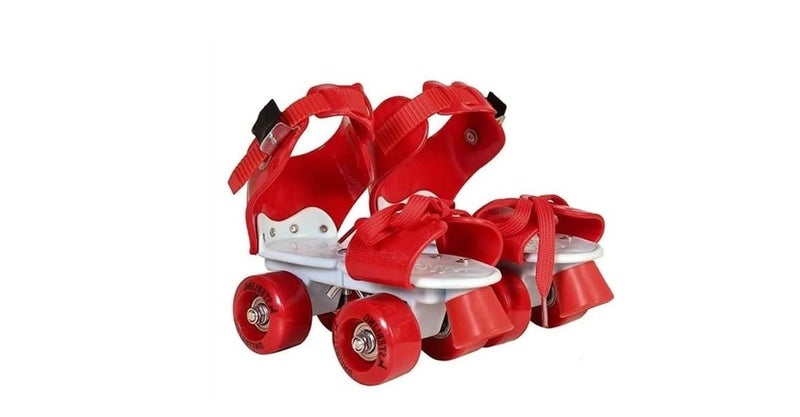 Qwick Click Roller Skates with Protective Set Guard Protection kit for Skating, Cycling, Skateboarding for Kids Age 6-15 Years with Knee, Elbow and Wrist Guards (Red-Orange) - Image 4