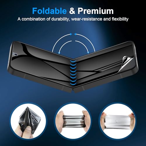 LYWHL 2 Pack Z Flip 7 Privacy Screen Protector, Anti-Spy Private Flexible Inner Film [Non-Glass] for Samsung Galaxy Z Flip 7, Full Coverage, Case Friendly, Bubble Free, Anti-Scratch, Self-Healing - Image 2