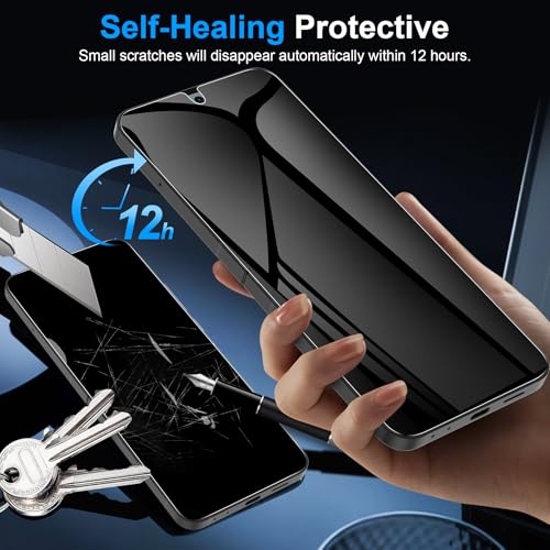 LYWHL 2 Pack Z Flip 7 Privacy Screen Protector, Anti-Spy Private Flexible Inner Film [Non-Glass] for Samsung Galaxy Z Flip 7, Full Coverage, Case Friendly, Bubble Free, Anti-Scratch, Self-Healing - Image 4