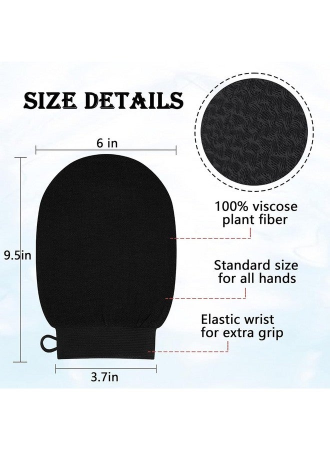 GOVINDGOPAL Body Scrub Gloves Loofah for Men and Women Gentle On Skin Easy To Use Removes Dead Impurities Sustainable Hand Bathing Gloves For on the Improves circulation stimulates (Black) - Image 2