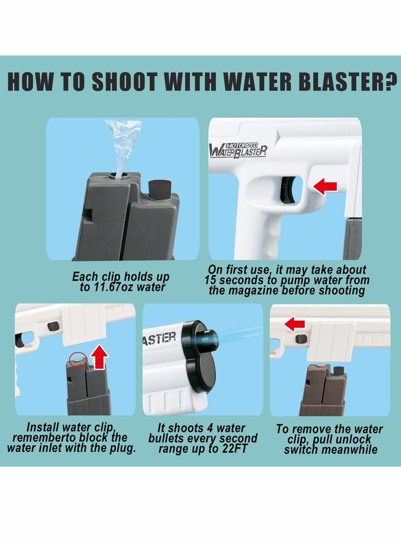 SOLARAE Electric Water Gun Toy, 375CC High Capacity Battery Powered Automatic Squirt Gun for Kids and Adults, 22ft Range Squirt Gun Toy fo - Image 5