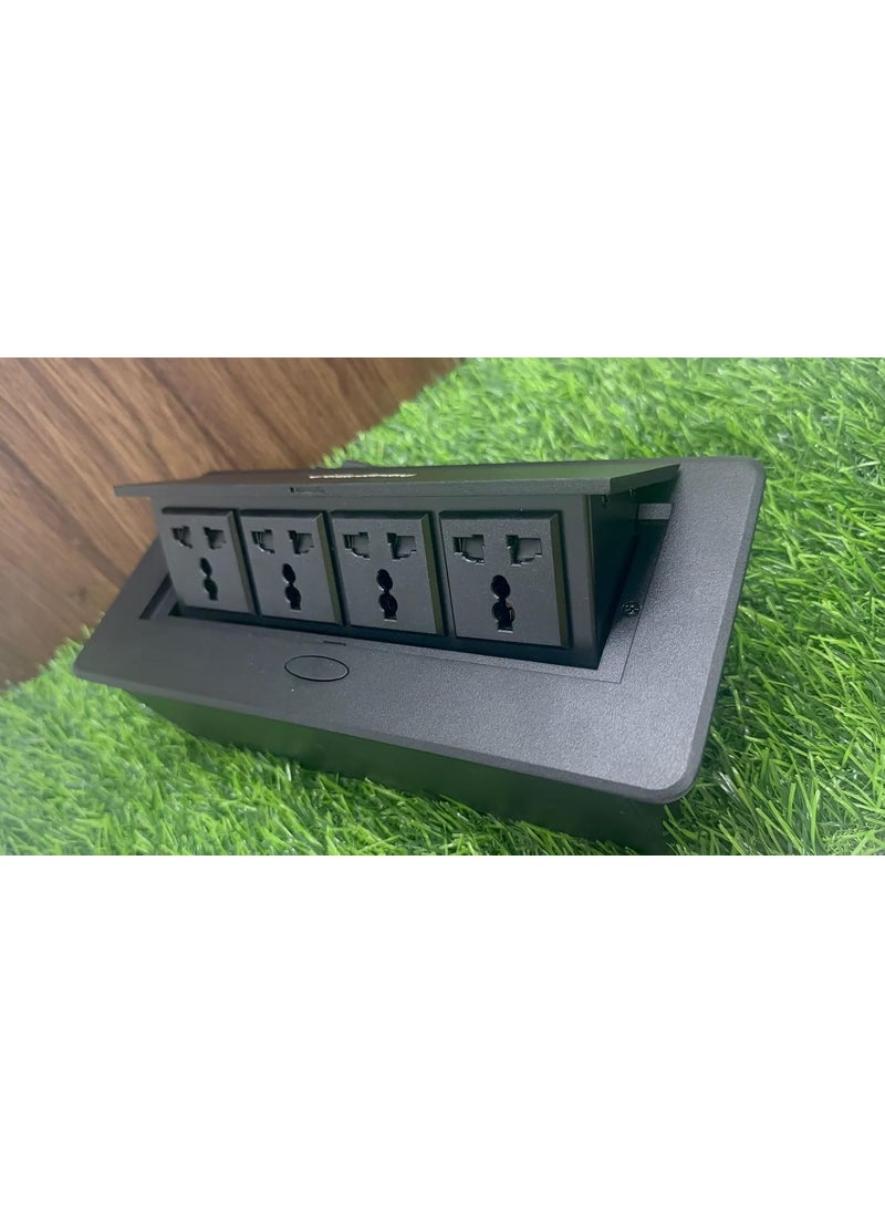 AUDIOVAN Audiovan Hydraulic Cable Cubby Pop Up Conference Box Cable Manager Socket Electrical Box with 4 Power Socket 10 Amp UL Certified Black  - Image 3