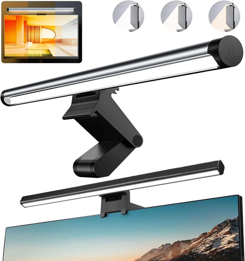 LINJIE Computer Monitor Lamp，Screen Monitor Light Bar For Eye Caring, Gaming Lighting，Usb Powered Monitor Lamp With Touch Sensor, No Screen Glare Desk Lamp For Pc, Office, Gaming - Image 1