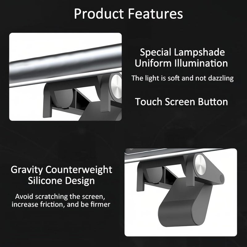 LINJIE Computer Monitor Lamp，Screen Monitor Light Bar For Eye Caring, Gaming Lighting，Usb Powered Monitor Lamp With Touch Sensor, No Screen Glare Desk Lamp For Pc, Office, Gaming - Image 5