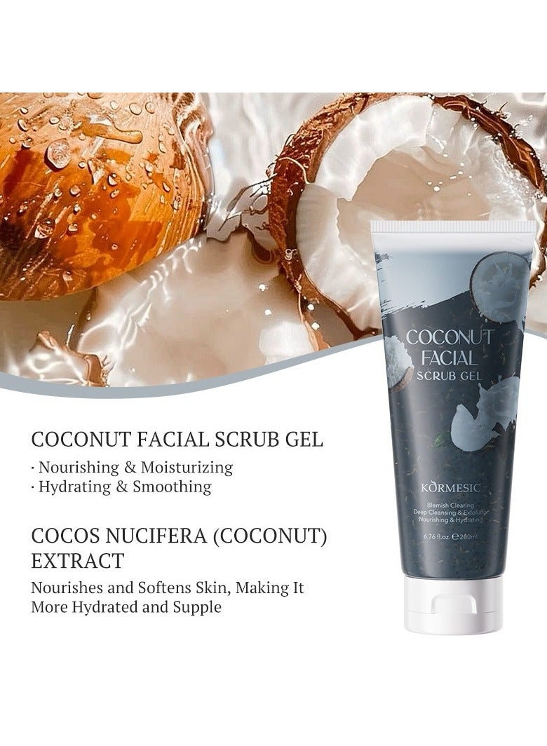 Kormesic جوز الهند غسل الوجه 200 مل-تقشير وتغذي البشرة - Image 2