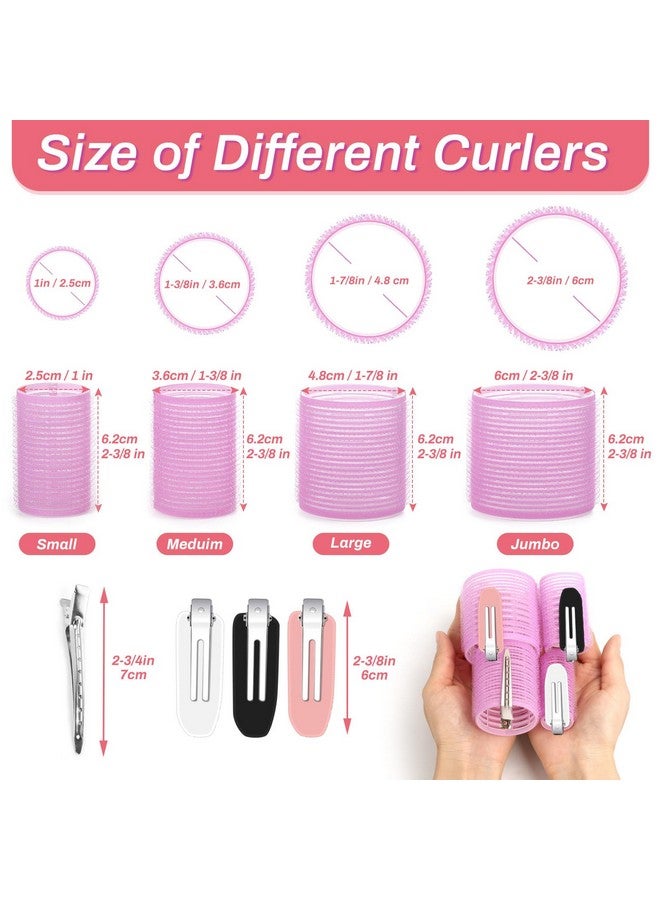 shynek Rollers Hair Curlers Set of 48 with 24 Curlers (6 Jumbo, 6 Large, 6 Medium, 6 Small) and 24 Clips for Long, Medium, Short Hair (Purple) - Image 4