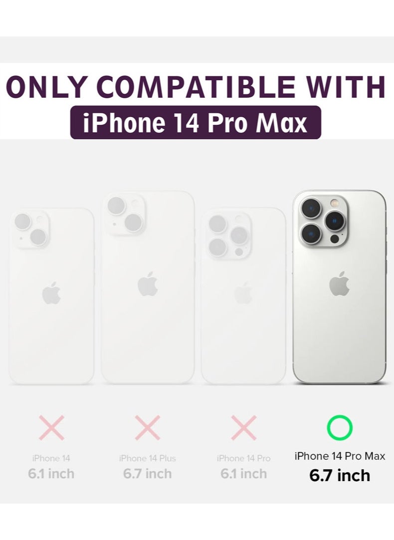 Qubits Connect Magnetic Protective Case 360 Protection Clear Case Hard PC with Built-in Strong Magnets Compatible with MagSafe Designed for iPhone 14 Pro Max 6.7 inch - Purple  - Image 2