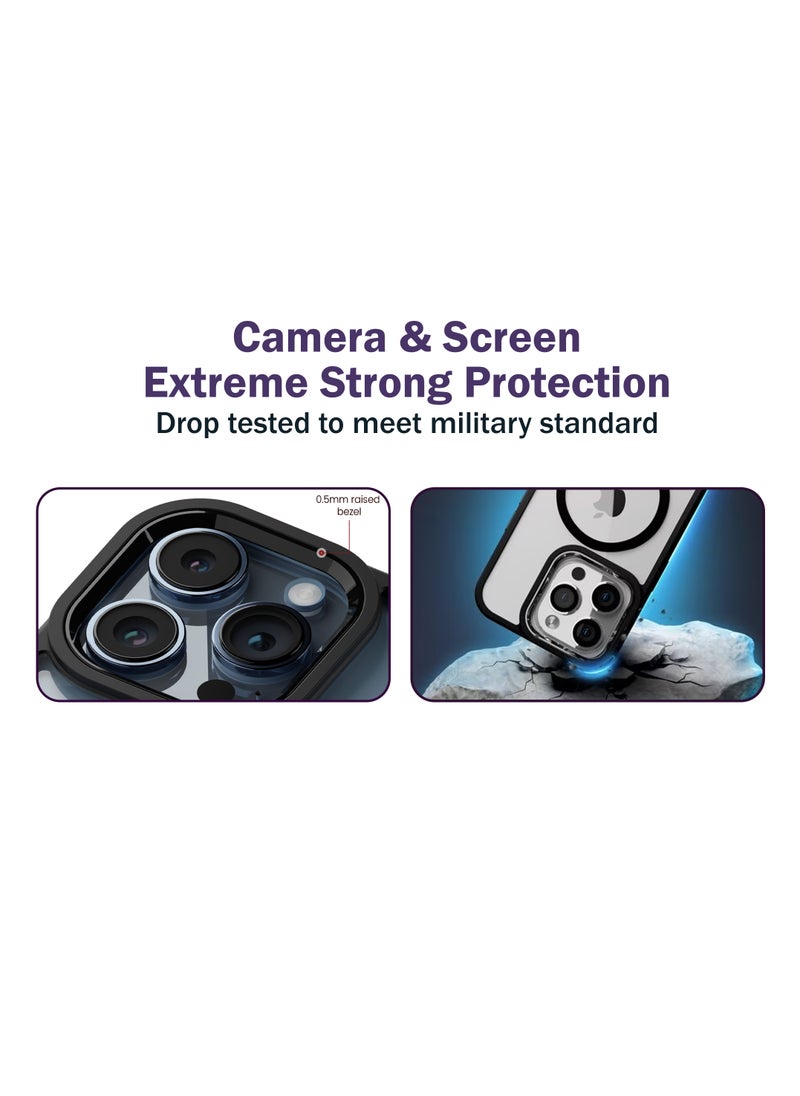 Qubits Connect Magnetic Protective Case 360 Protection Clear Case Hard PC with Built-in Strong Magnets Compatible with MagSafe Designed for iPhone 14 Pro Max 6.7 inch - Purple  - Image 3
