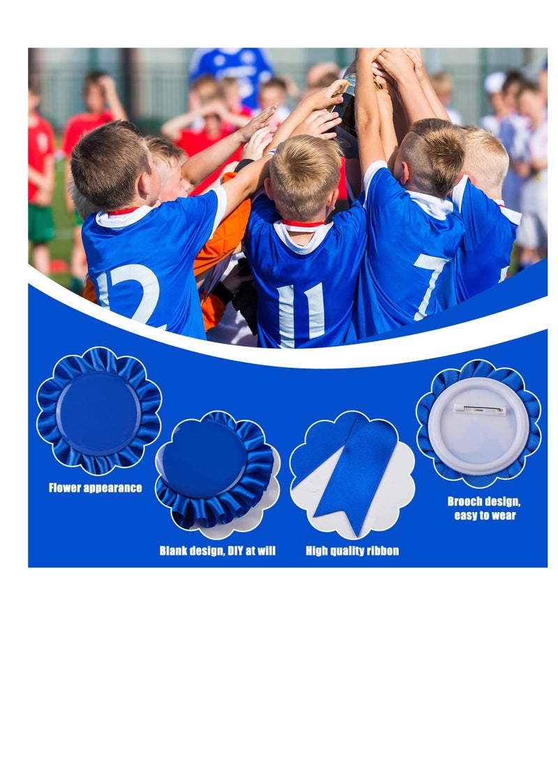 KASTWAVE 9 Pcs Blank Award Ribbon, Victory Ribbons, Ribbons Honorable, Recognition Ribbons for DIY Classroom Party, Competition, Sports Event (White, Blue, Red) - Image 4