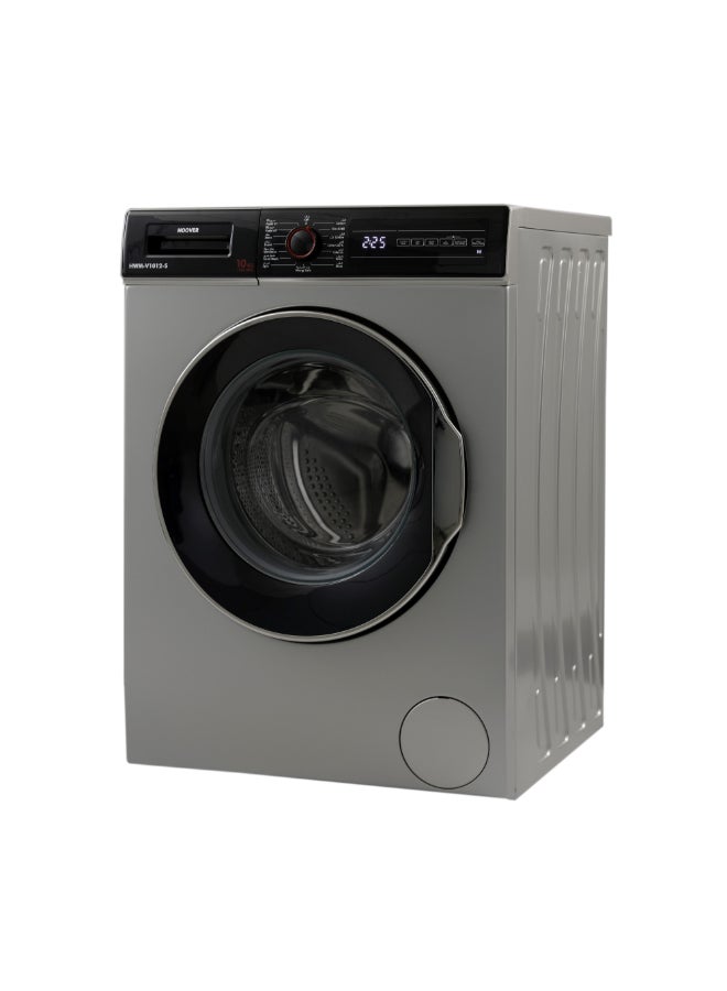Hoover 10Kg Front Load Washing Machine, Fully Automatic, 1200 RPM, Stream Function, 15 Programs,Child Safety Lock, Delay Start, Made in Turkey, Silver, 1 Year Warranty - HWM-V1012-S 10 kg HWM-V1012-S Silver/Black - Image 2