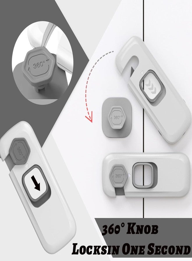 BLIXAR Refrigerator Safety Locks, Fridge Locks for Kids Children, Child Proof Safety Cabinet Door Lock for Drawers Oven Wardrobes Freezers, Fridge Lock for Toddlers No Tools Need or Drill (2, Grey) - Image 5