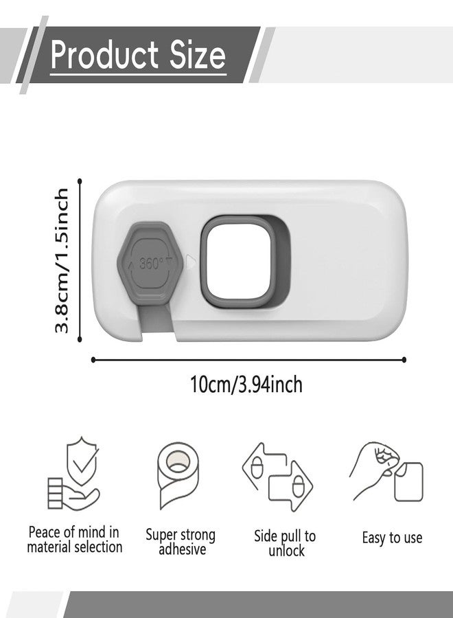 BLIXAR Refrigerator Safety Locks, Fridge Locks for Kids Children, Child Proof Safety Cabinet Door Lock for Drawers Oven Wardrobes Freezers, Fridge Lock for Toddlers No Tools Need or Drill (2, Grey) - Image 2