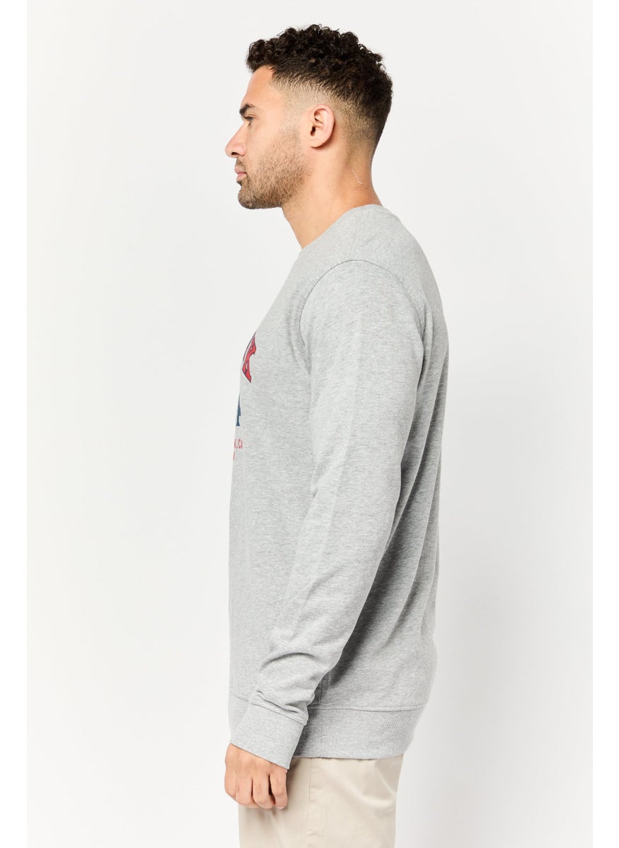 Paul Frank Men Crew Neck Graphic Print Long Sleeves Sweatshirt, Grey  - Image 2