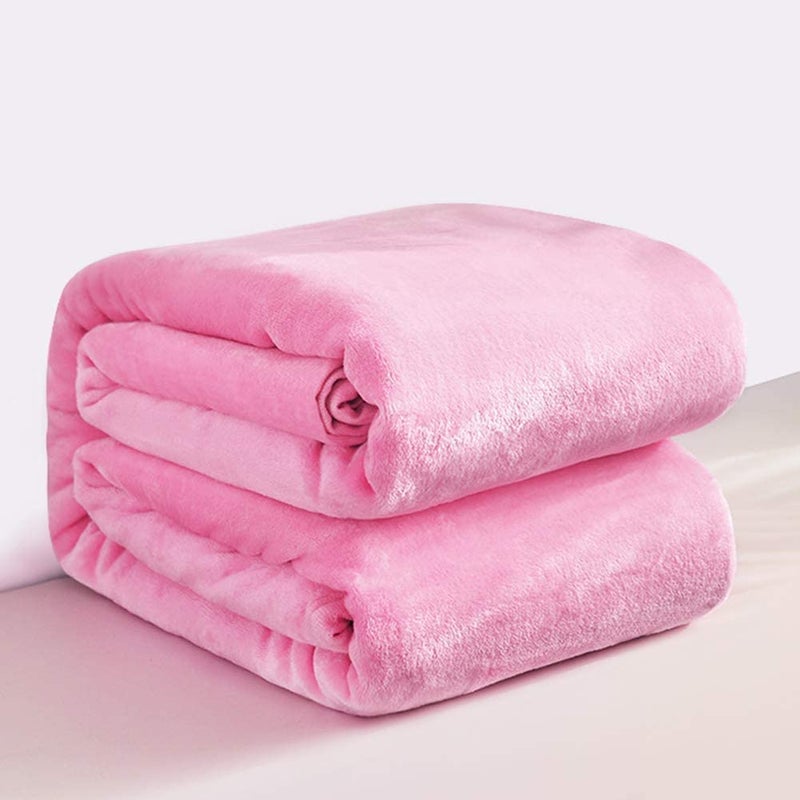 BSB HOME Micromink Summer Faishonable Sofa Throw/Sofacover Blanket -Soft Comfortable Breathable & Multi-Purpose-Light Pink - Image 1