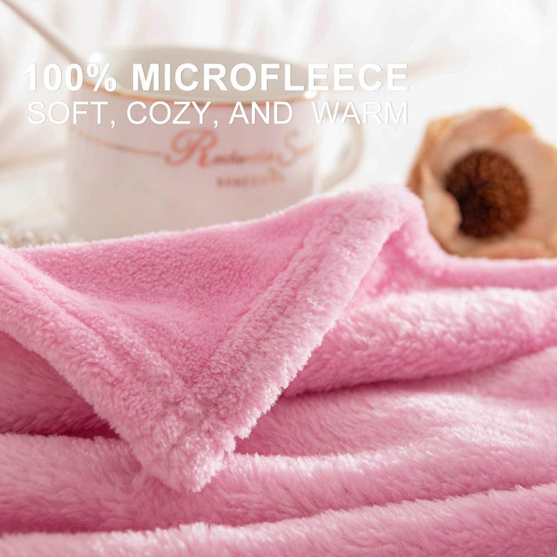BSB HOME Micromink Summer Faishonable Sofa Throw/Sofacover Blanket -Soft Comfortable Breathable & Multi-Purpose-Light Pink - Image 3