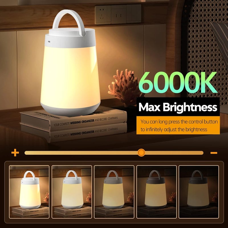 Children's Night Light: White Rechargeable Portable Touch Sensor - Stepless Dimming Memory Function LED Nursing Light for Kids Nursery Toddler Bedside Sleep Aid - Image 2
