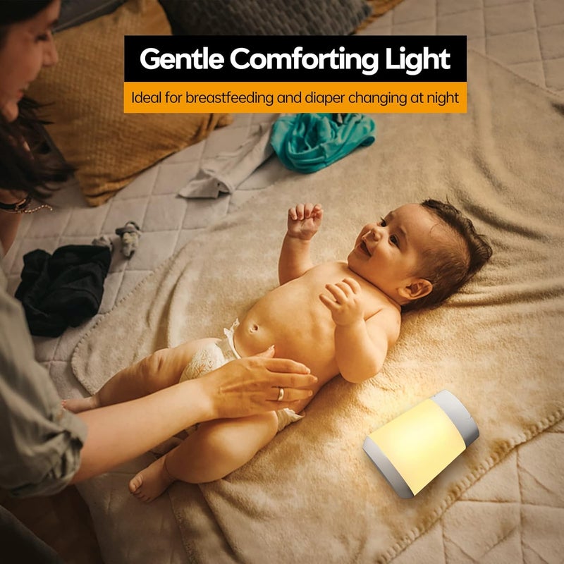 Children's Night Light: White Rechargeable Portable Touch Sensor - Stepless Dimming Memory Function LED Nursing Light for Kids Nursery Toddler Bedside Sleep Aid - Image 5