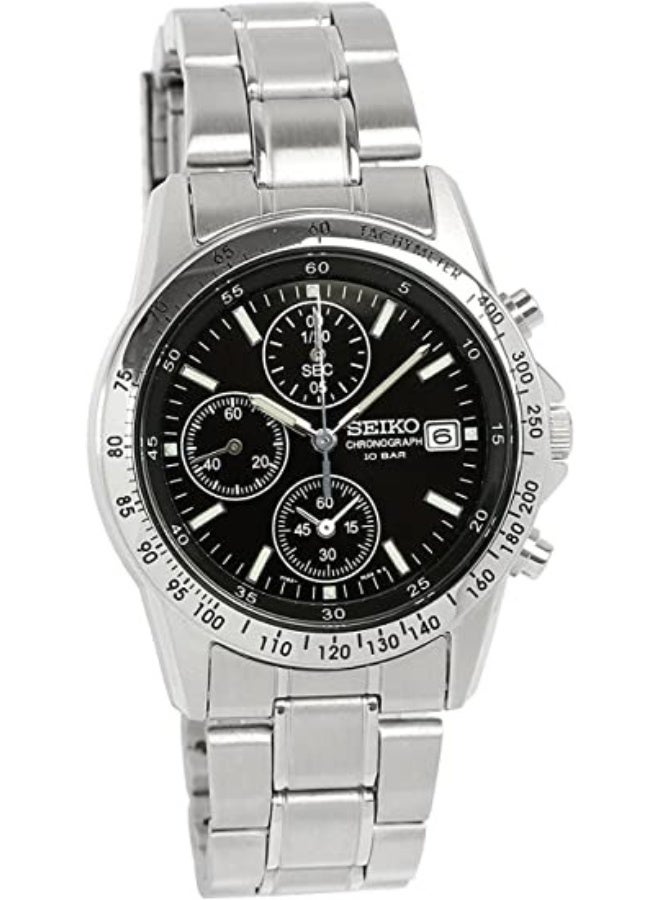 Seiko Limited Edition Spirit Chronograph Watch SBTQ041, 38.5 mm Black Dial, Stainless Steel Bracelet, 100 M WR - Image 2