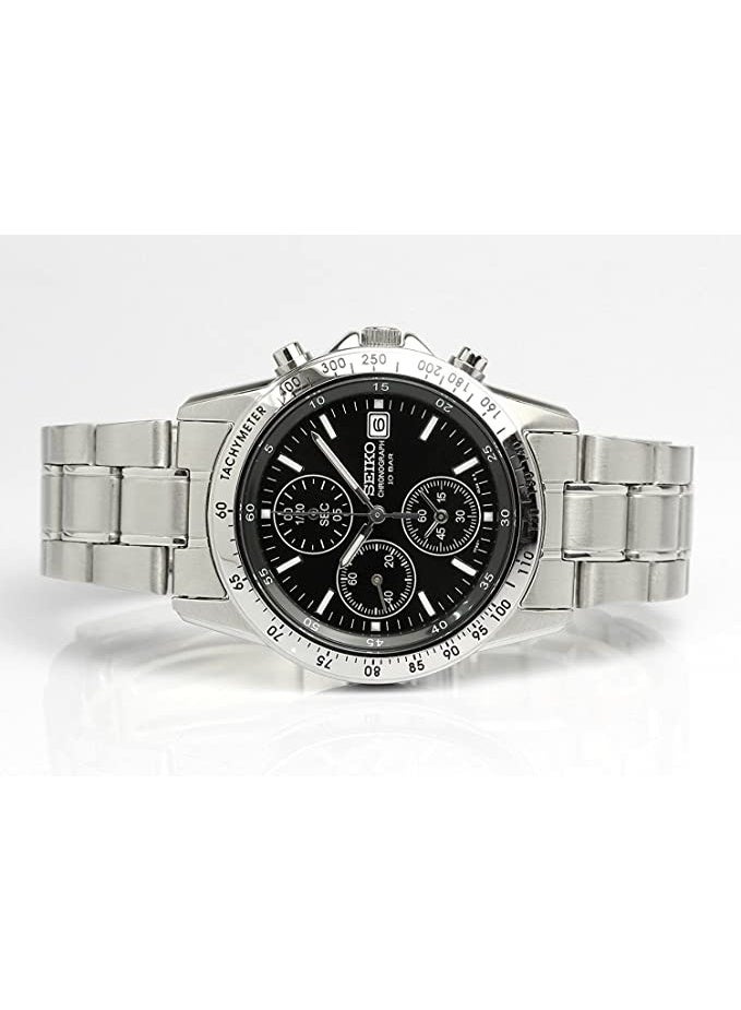 Seiko Limited Edition Spirit Chronograph Watch SBTQ041, 38.5 mm Black Dial, Stainless Steel Bracelet, 100 M WR - Image 5