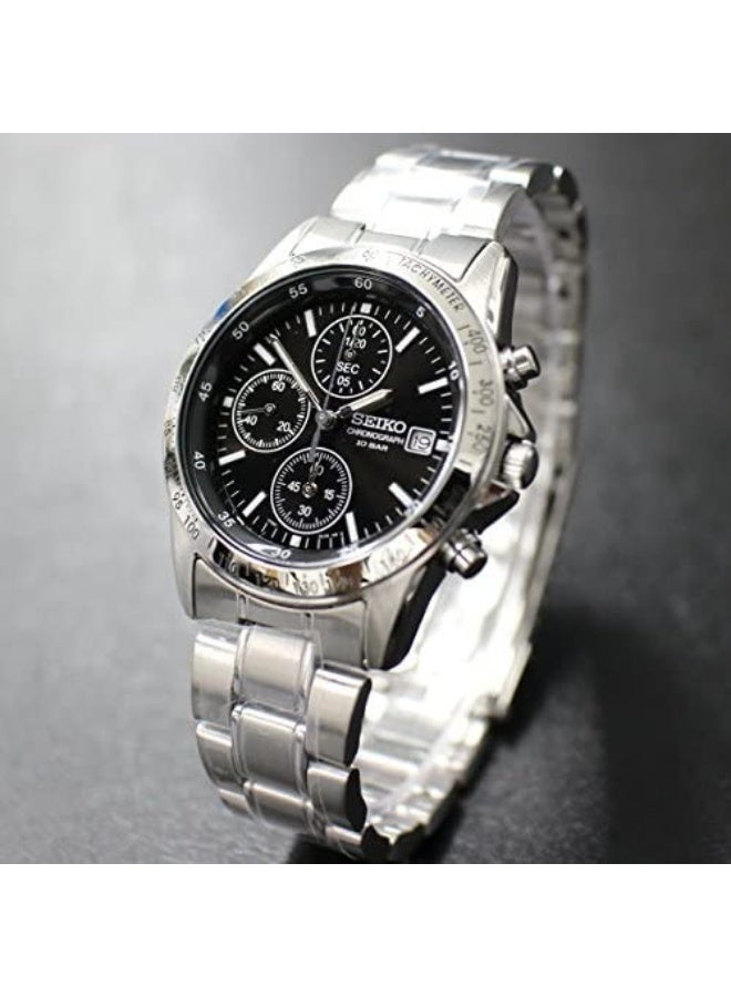 Seiko Limited Edition Spirit Chronograph Watch SBTQ041, 38.5 mm Black Dial, Stainless Steel Bracelet, 100 M WR - Image 4