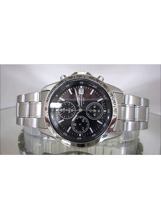 Seiko Limited Edition Spirit Chronograph Watch SBTQ041, 38.5 mm Black Dial, Stainless Steel Bracelet, 100 M WR - Image 3