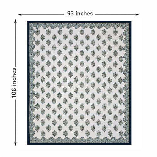 ElanorHomes 240 TC Cotton Double King Size Bedsheet | Ultra-Soft & Skin-Safe | Breathable Summer Comfort | 90x108 inches with 2 Pillow Covers (Syahi Paisley) - Image 5