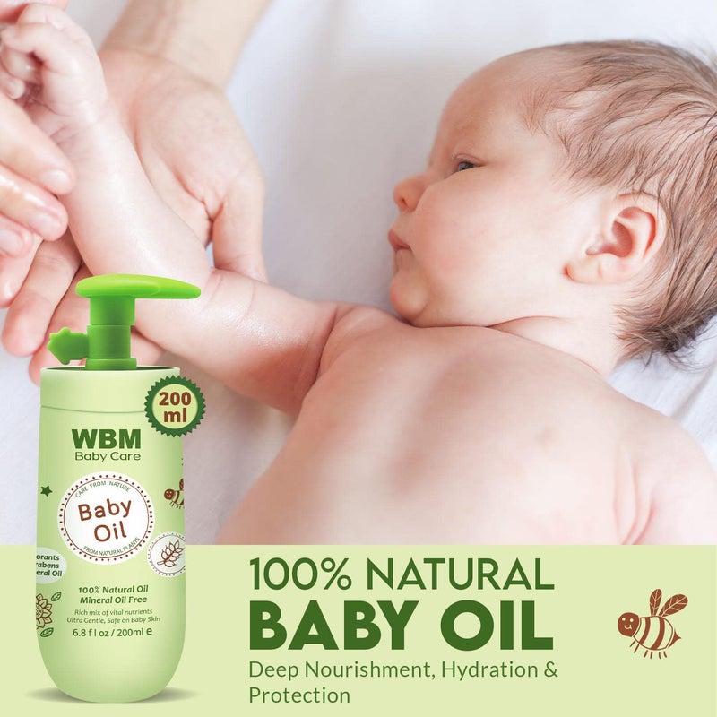 WBM Baby Oil  Baby Lotion Set For Soft and Healthy Skin Care Moisturizing  Nourishing Newborn Essentials With 100 Natural Ingredients and Vitamin E - Image 4